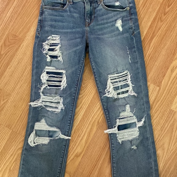 Express Stretch + Performance
Cropped Skinny Jeans Women's 0 Mid Rise Distressed - Picture 4 of 13